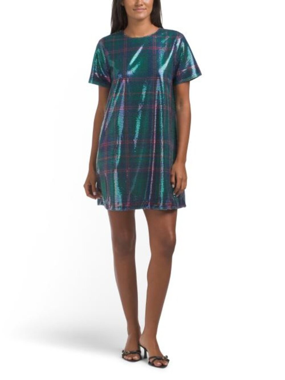 DRAPER JAMES Fable Mini Dress In Plaid Sequins